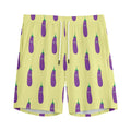 Cute Eggplant Pattern Print Men's Athletic Shorts