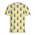 Cute Eggplant Pattern Print Men's Athletic T-Shirt