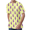 Cute Eggplant Pattern Print Men's Velvet T-Shirt