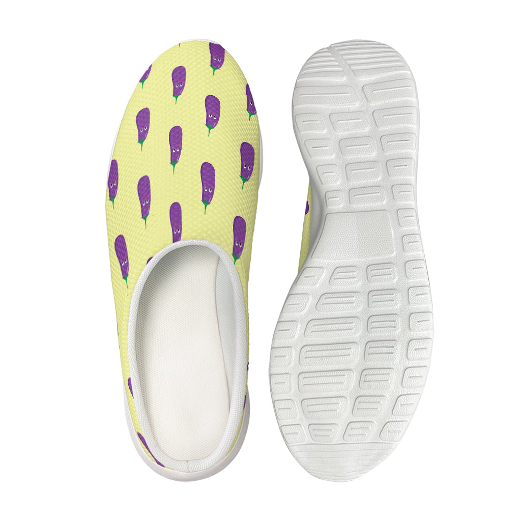 Cute Eggplant Pattern Print Mesh Casual Shoes