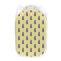 Cute Eggplant Pattern Print Mesh Laundry Hamper