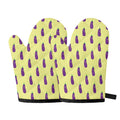 Cute Eggplant Pattern Print Oven Mitts
