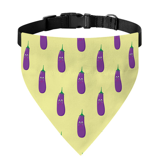 Cute Eggplant Pattern Print Over The Collar Dog Bandana