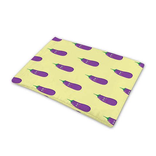 Cute Eggplant Pattern Print Pet Cooling Mat Cover