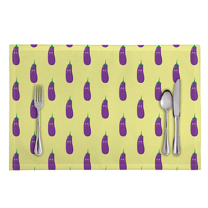 Cute Eggplant Pattern Print Placemat
