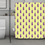 Cute Eggplant Pattern Print Polyester Shower Curtain