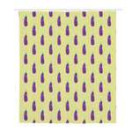 Cute Eggplant Pattern Print Polyester Shower Curtain