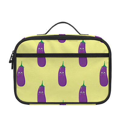 Cute Eggplant Pattern Print Portable Lunch Bag