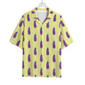 Cute Eggplant Pattern Print Rayon Hawaiian Shirt