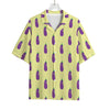 Cute Eggplant Pattern Print Rayon Hawaiian Shirt