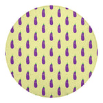 Cute Eggplant Pattern Print Round Blanket