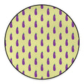Cute Eggplant Pattern Print Round Floor Mat