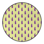 Cute Eggplant Pattern Print Round Floor Mat