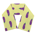 Cute Eggplant Pattern Print Scarf