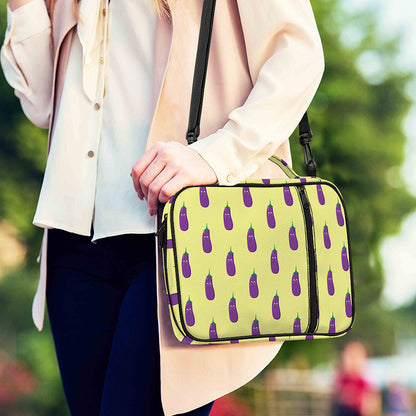 Cute Eggplant Pattern Print Shoulder Strap Bible Bag