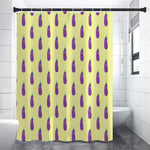 Cute Eggplant Pattern Print Shower Curtain