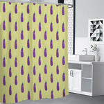 Cute Eggplant Pattern Print Shower Curtain