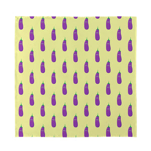 Cute Eggplant Pattern Print Silk Bandana