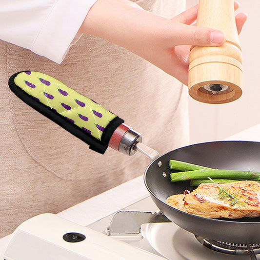 Cute Eggplant Pattern Print Skillet Handle Cover