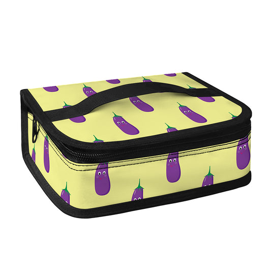 Cute Eggplant Pattern Print Small Lunch Bag