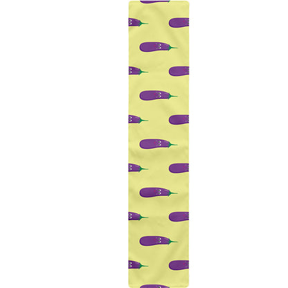 Cute Eggplant Pattern Print Table Runner