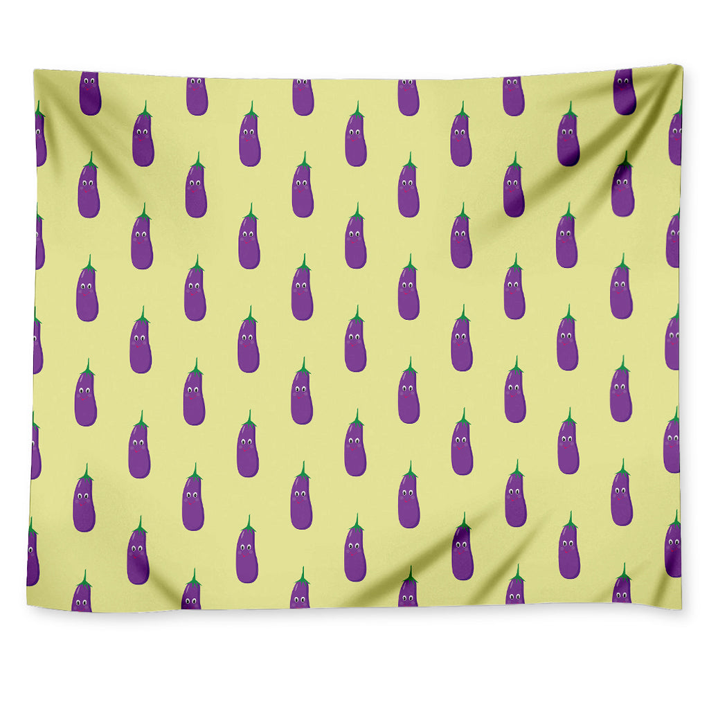 Cute Eggplant Pattern Print Tapestry