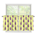 Cute Eggplant Pattern Print Tier Curtains