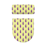 Cute Eggplant Pattern Print Toilet Lid And Tank Cover Set