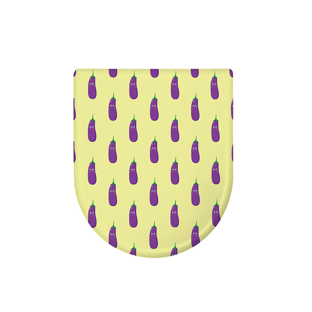 Cute Eggplant Pattern Print Toilet Lid Cover