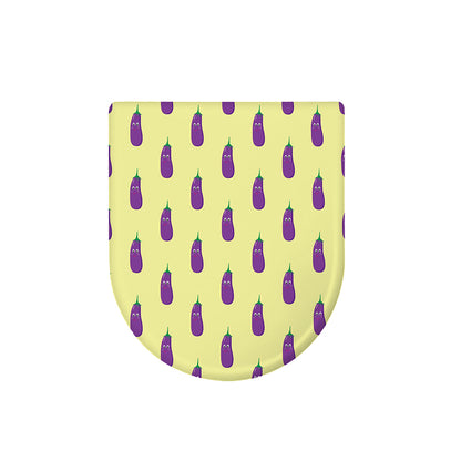 Cute Eggplant Pattern Print Toilet Lid Cover