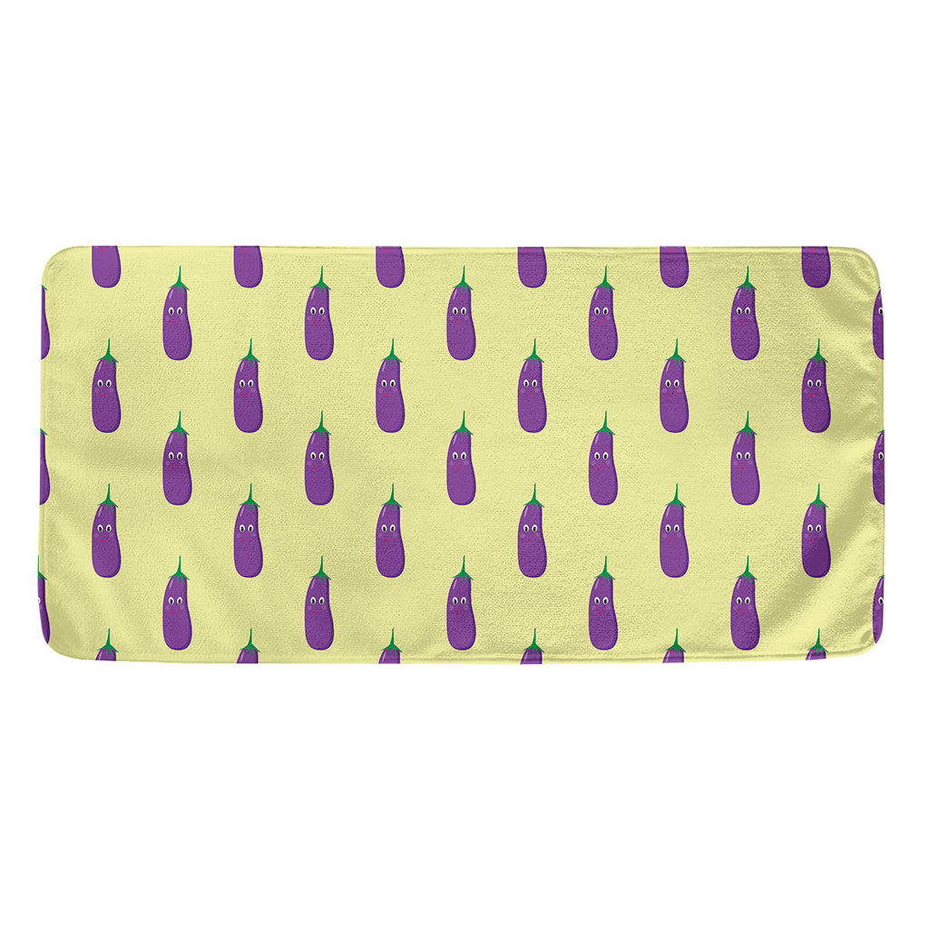 Cute Eggplant Pattern Print Towel