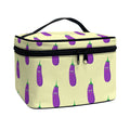 Cute Eggplant Pattern Print Travel Makeup Bag