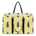 Cute Eggplant Pattern Print Utility Tote Bag