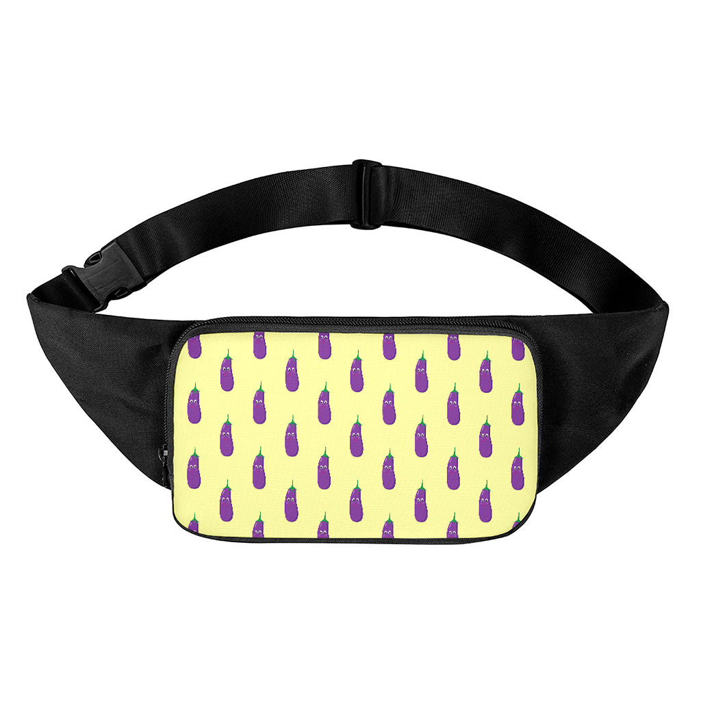 Cute Eggplant Pattern Print Waist Bag