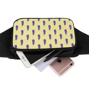 Cute Eggplant Pattern Print Waist Bag