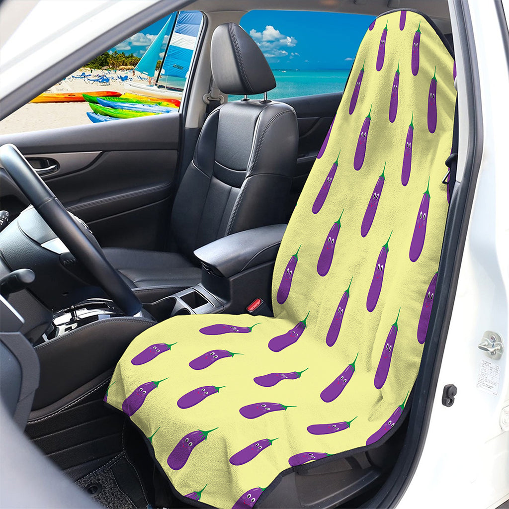 Cute Eggplant Pattern Print Waterproof Car Seat Cover