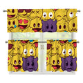 Cute Emoji Pattern Print 3 Piece Kitchen Curtains