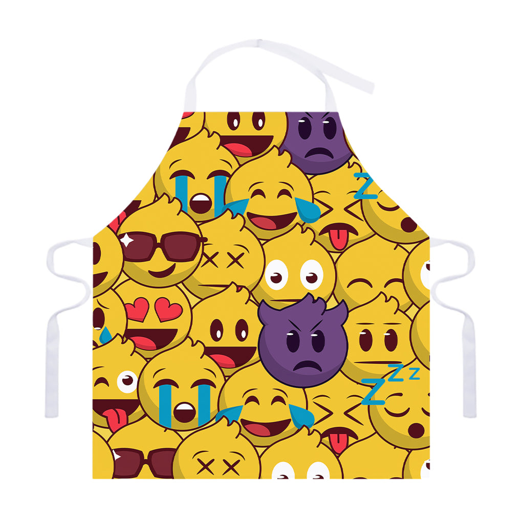 Cute Emoji Pattern Print Adjustable Apron