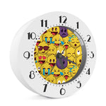 Cute Emoji Pattern Print Alarm Clock
