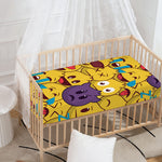 Cute Emoji Pattern Print Baby Crib Sheet