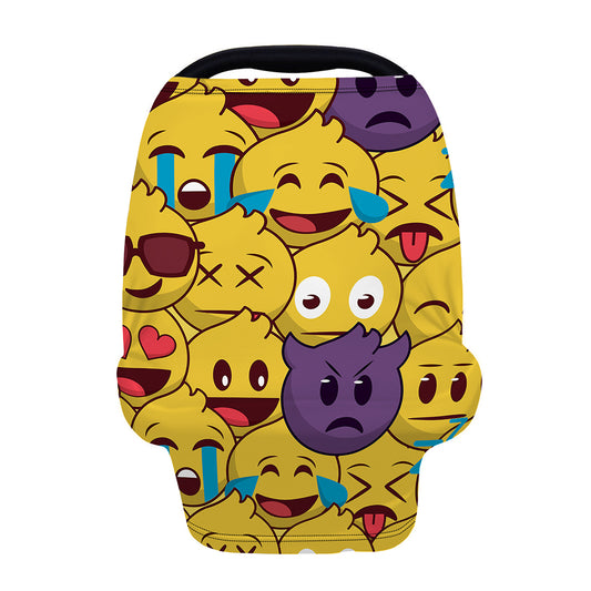 Cute Emoji Pattern Print Baby Seat Cover