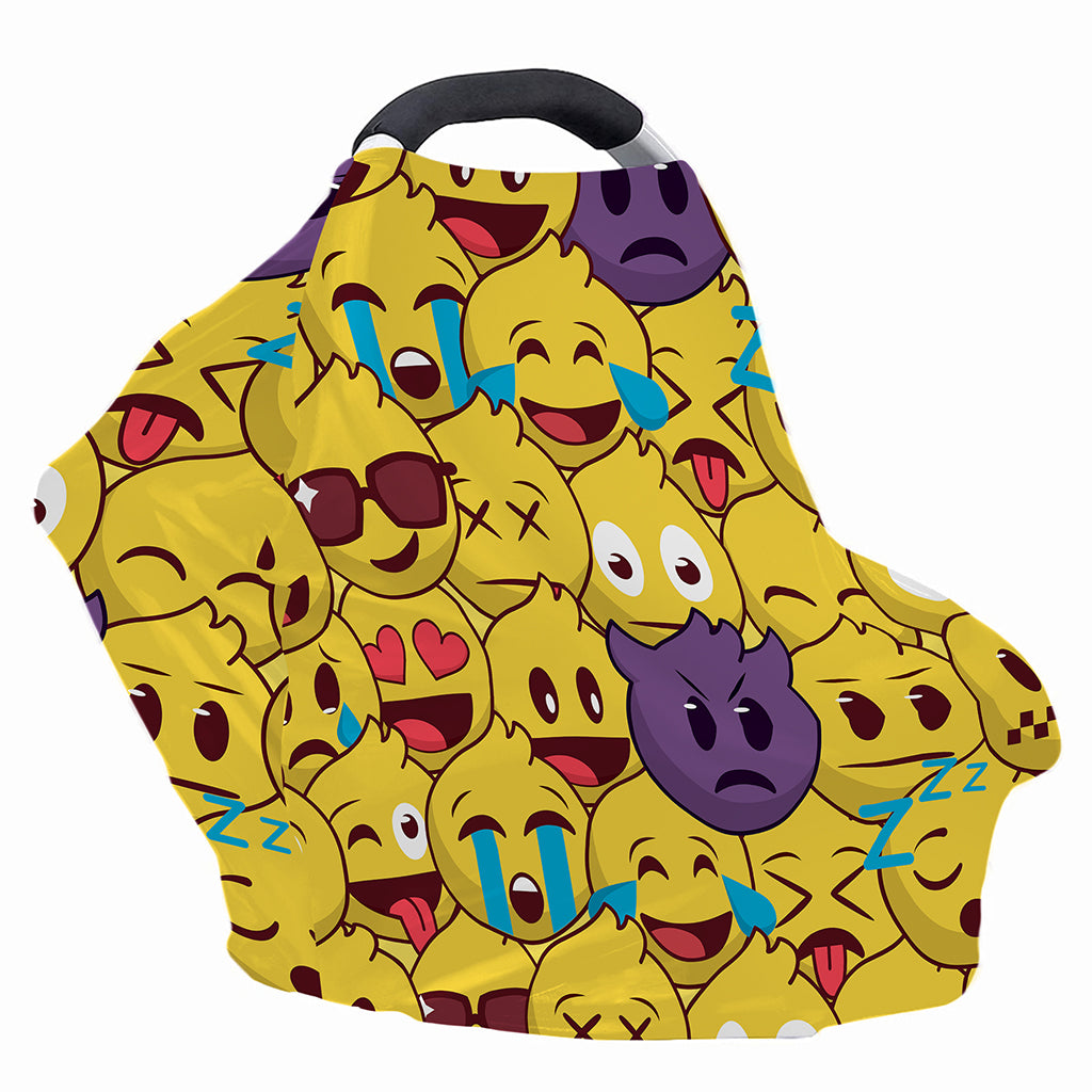 Cute Emoji Pattern Print Baby Seat Cover