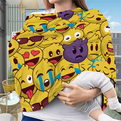 Cute Emoji Pattern Print Baby Seat Cover