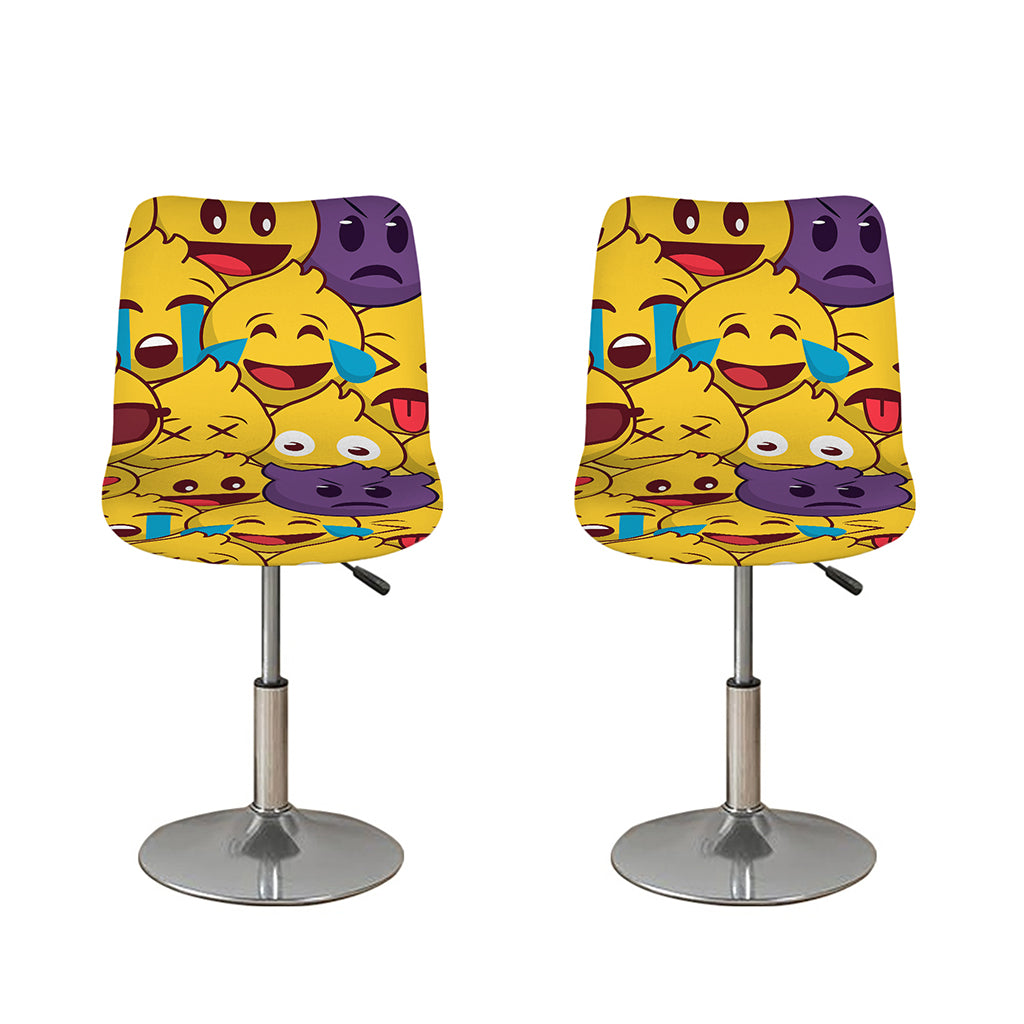 Cute Emoji Pattern Print Bar Stool Covers