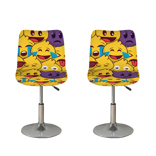Cute Emoji Pattern Print Bar Stool Covers