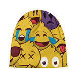 Cute Emoji Pattern Print Beanie