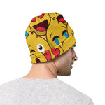 Cute Emoji Pattern Print Beanie