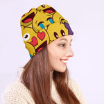 Cute Emoji Pattern Print Beanie