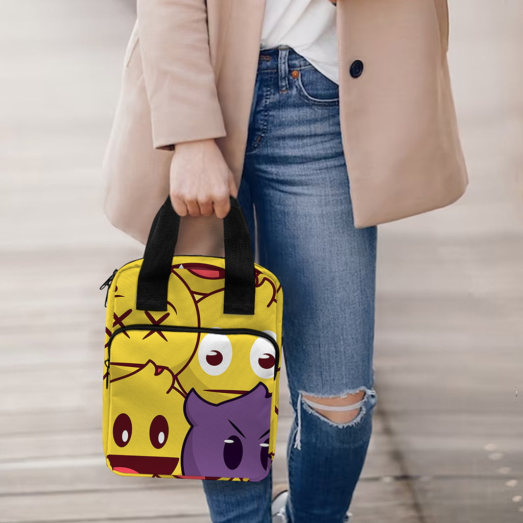 Cute Emoji Pattern Print Bible Tote Bag