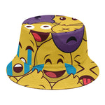 Cute Emoji Pattern Print Bucket Hat